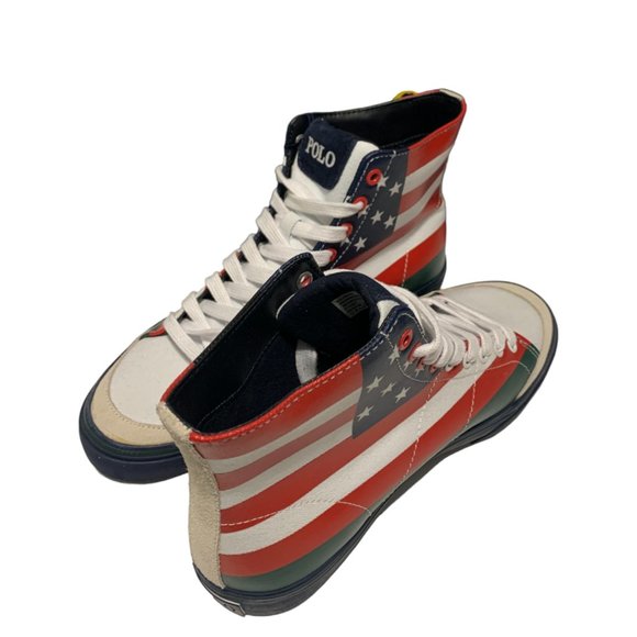 Polo Ralph Lauren Other - Polo Ralph Lauren Men's Solomon Flag-Print Sneakers Multicolor